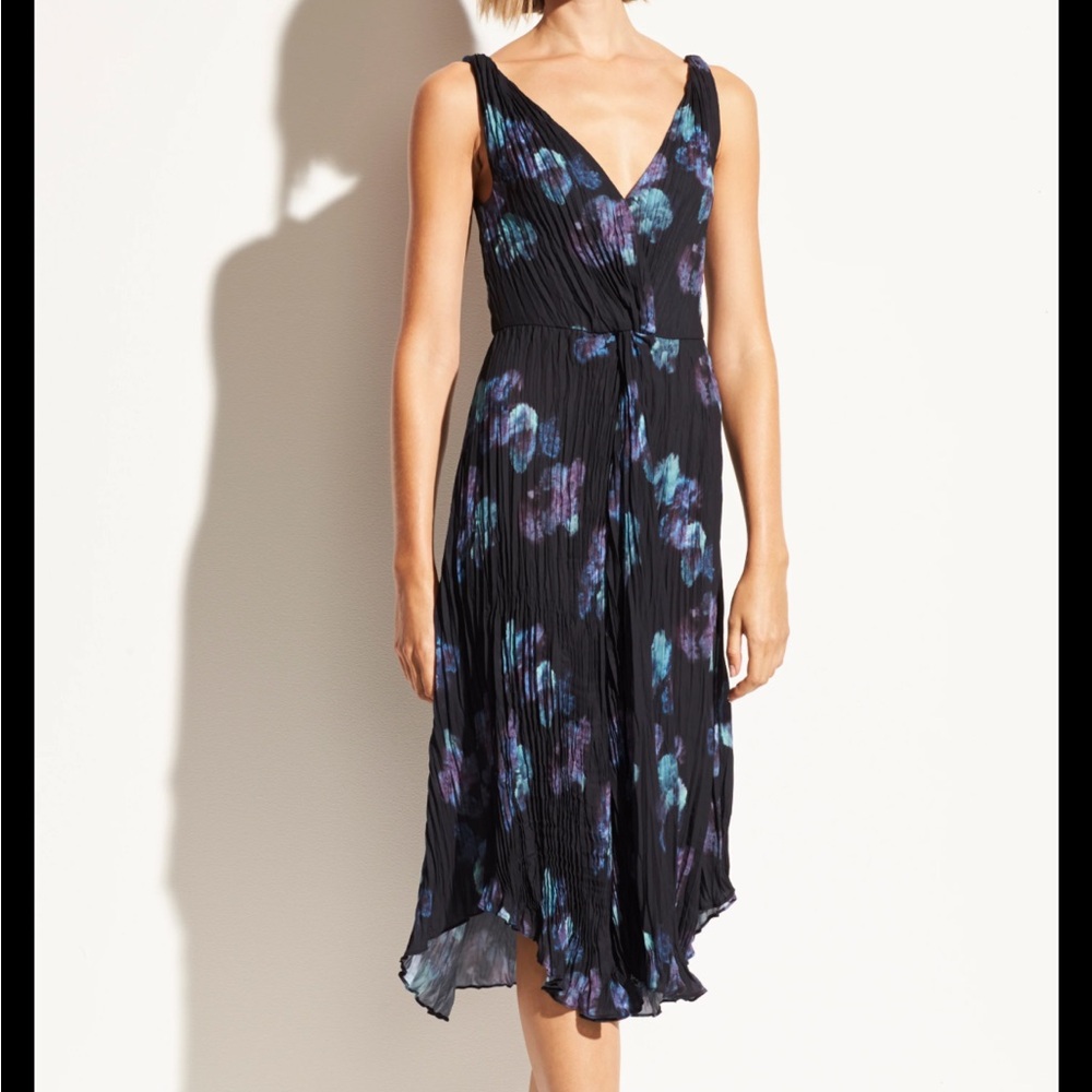Vince Black and Blue Floral Maxi Dress